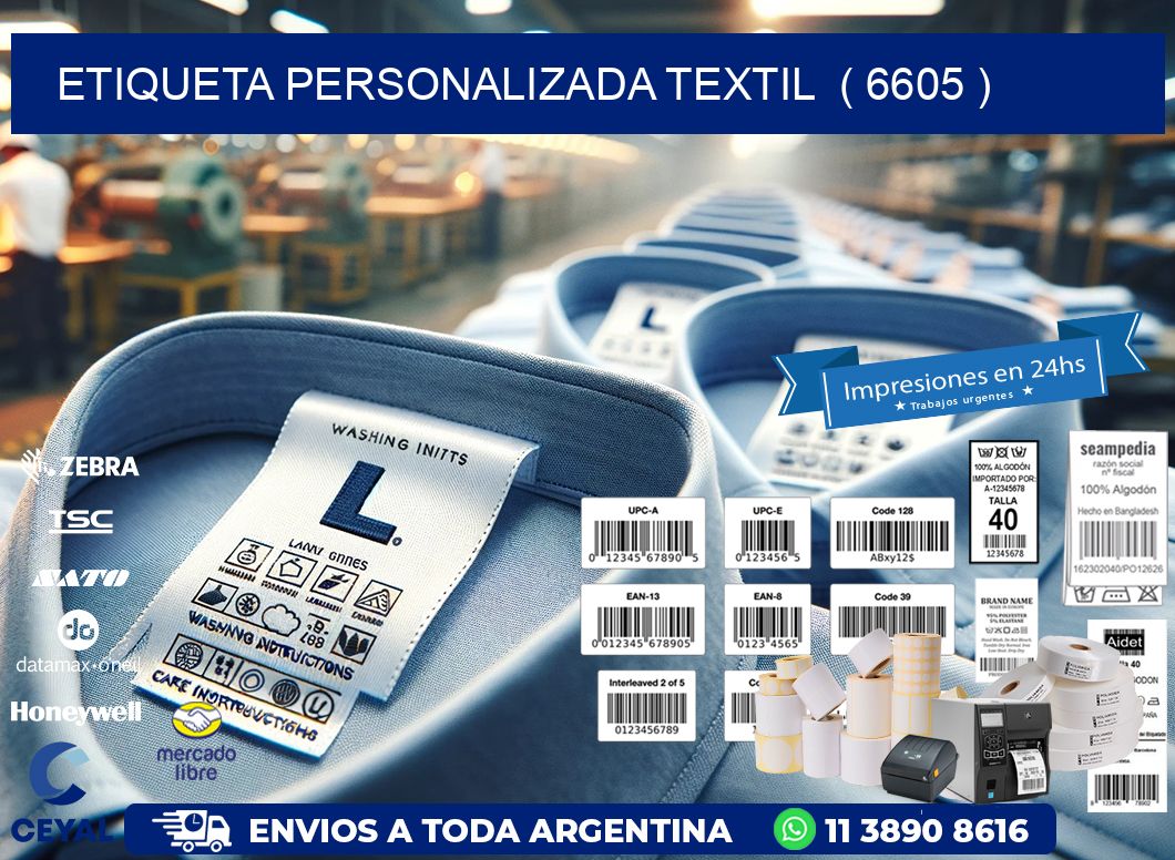 ETIQUETA PERSONALIZADA TEXTIL  ( 6605 )