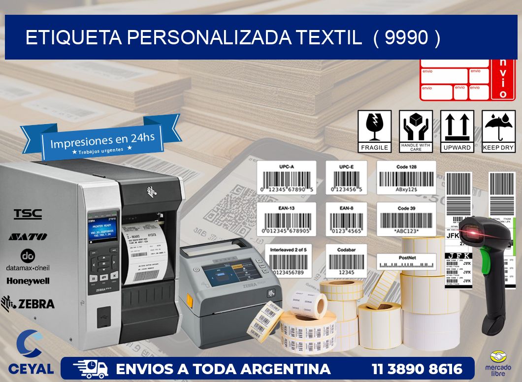 ETIQUETA PERSONALIZADA TEXTIL  ( 9990 )