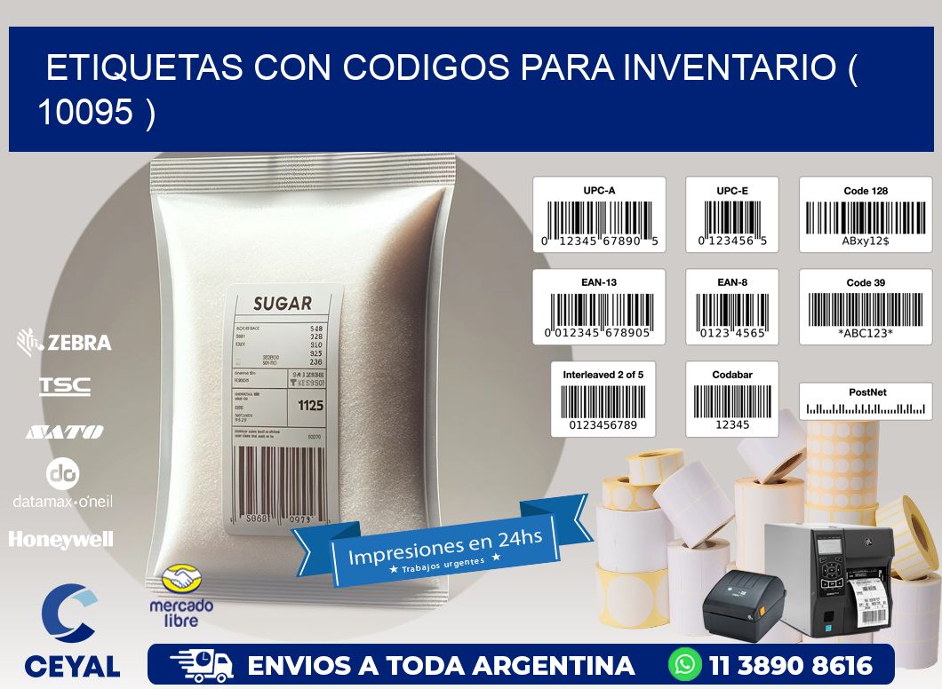 ETIQUETAS CON CODIGOS PARA INVENTARIO ( 10095 )