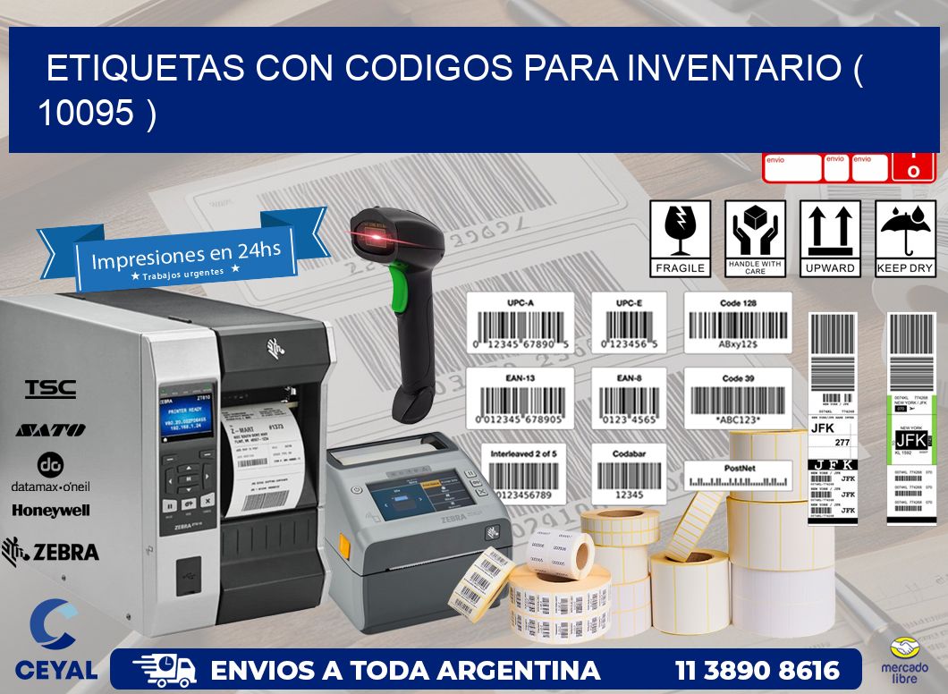 ETIQUETAS CON CODIGOS PARA INVENTARIO ( 10095 )