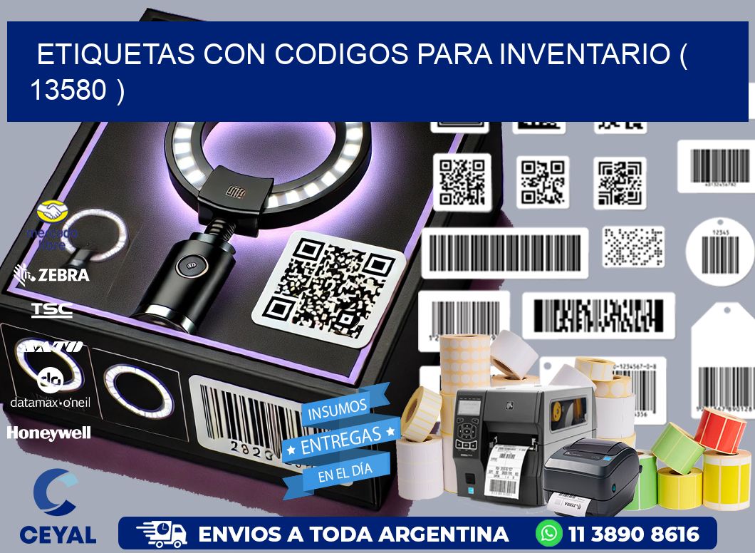 ETIQUETAS CON CODIGOS PARA INVENTARIO ( 13580 )