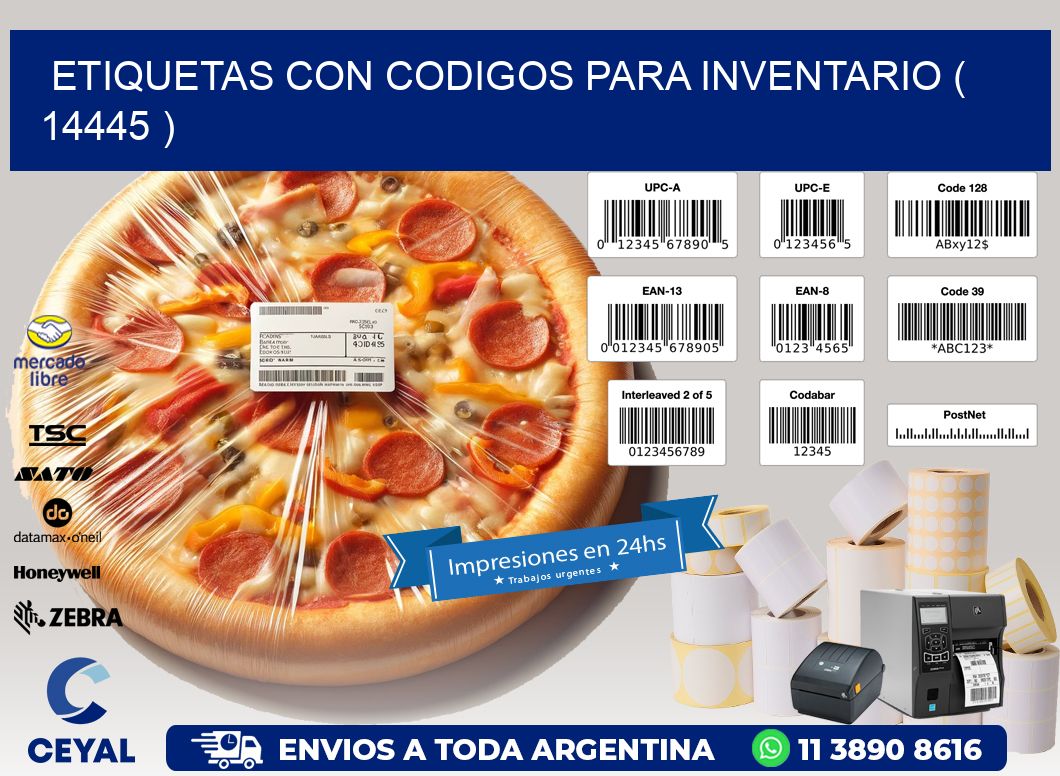 ETIQUETAS CON CODIGOS PARA INVENTARIO ( 14445 )