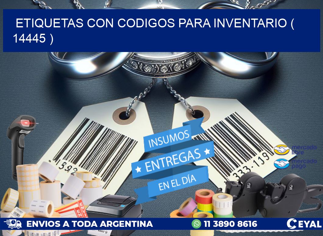 ETIQUETAS CON CODIGOS PARA INVENTARIO ( 14445 )