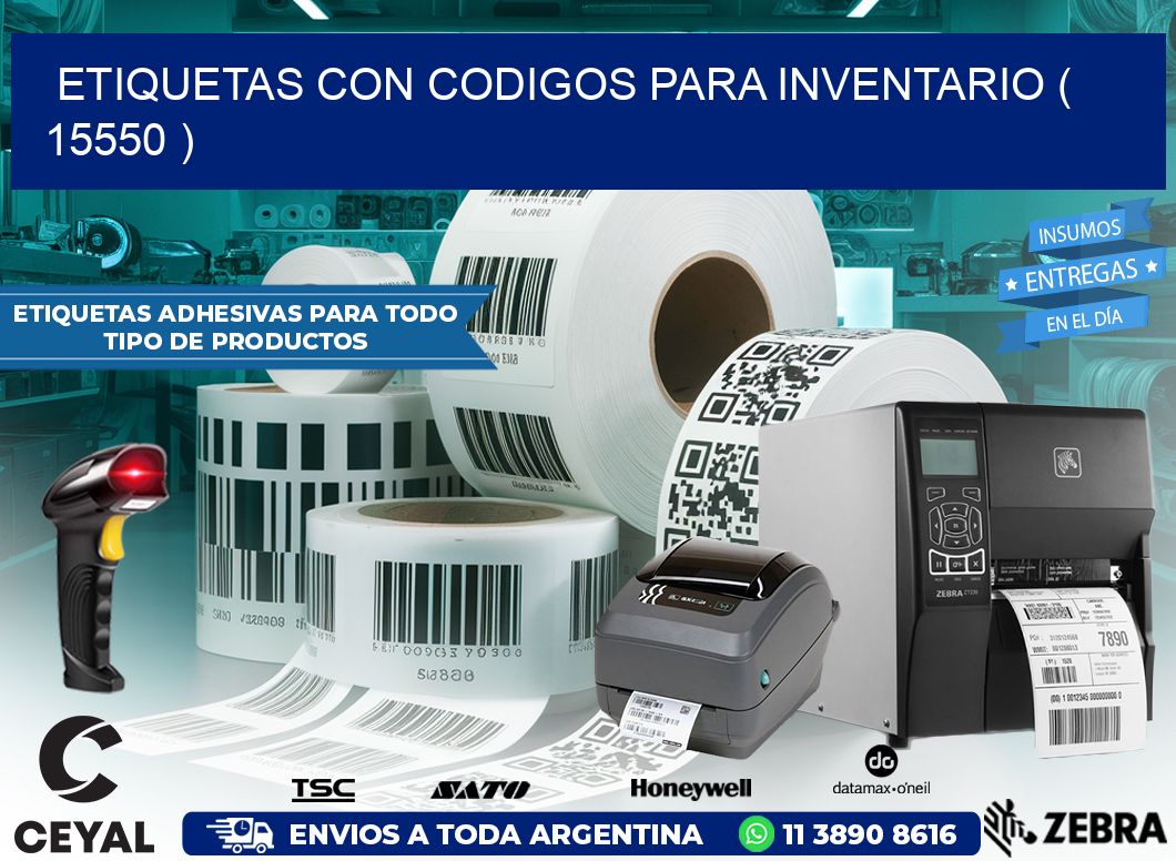 ETIQUETAS CON CODIGOS PARA INVENTARIO ( 15550 )