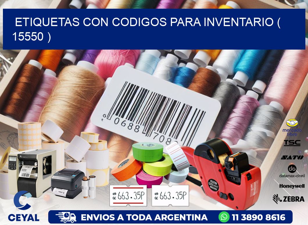 ETIQUETAS CON CODIGOS PARA INVENTARIO ( 15550 )