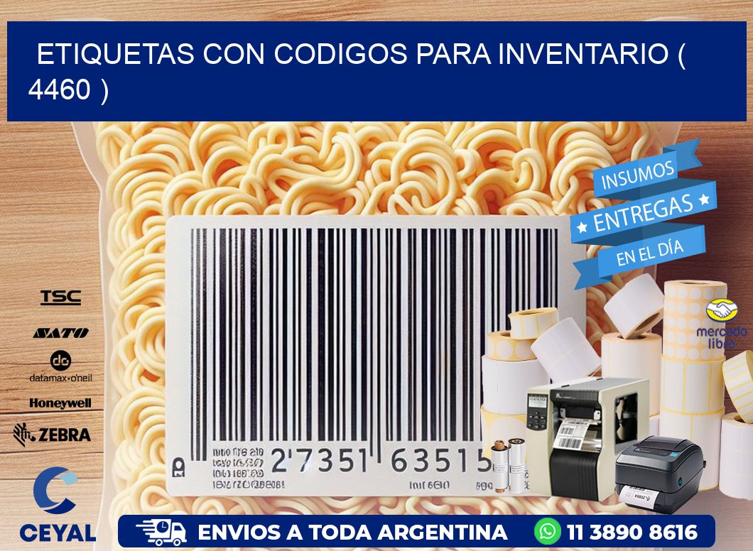 ETIQUETAS CON CODIGOS PARA INVENTARIO ( 4460 )