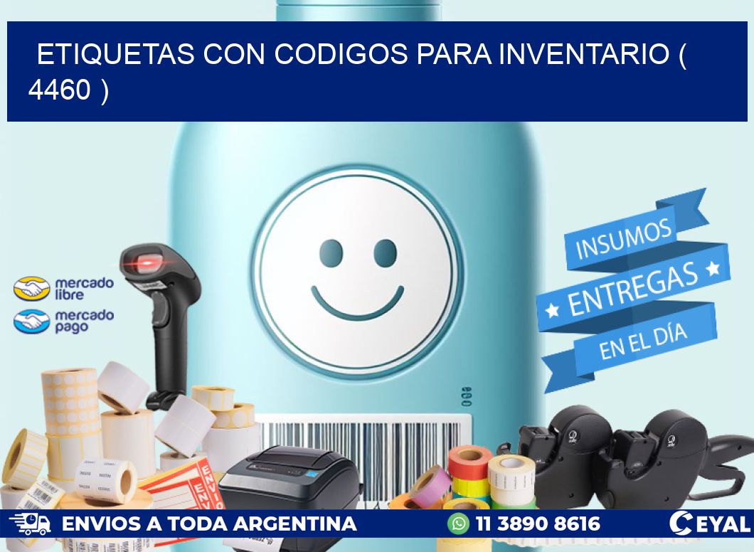 ETIQUETAS CON CODIGOS PARA INVENTARIO ( 4460 )