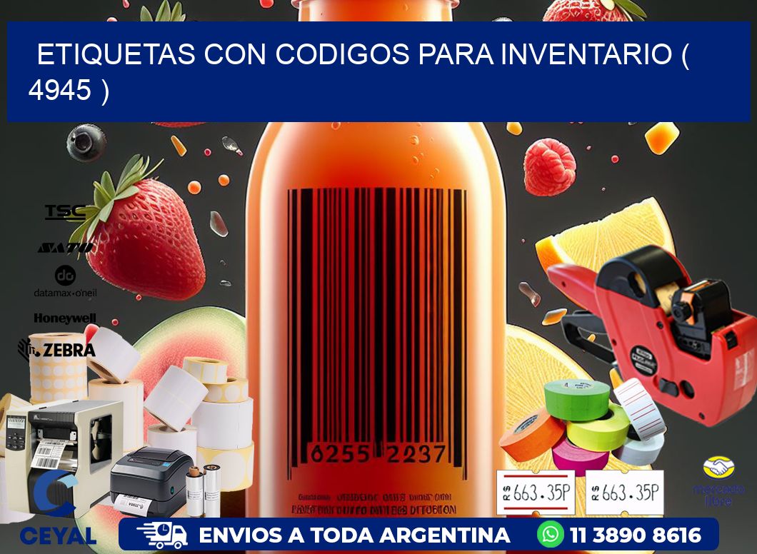 ETIQUETAS CON CODIGOS PARA INVENTARIO ( 4945 )