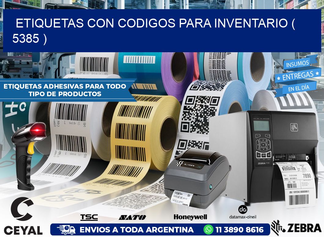 ETIQUETAS CON CODIGOS PARA INVENTARIO ( 5385 )