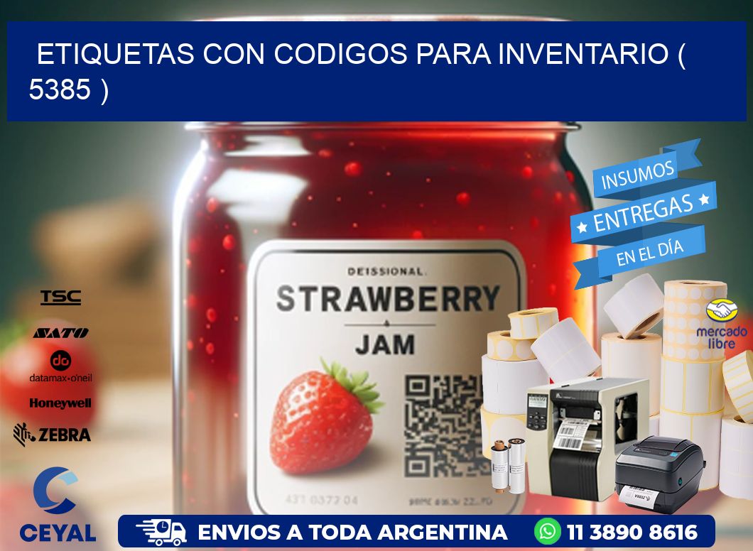 ETIQUETAS CON CODIGOS PARA INVENTARIO ( 5385 )