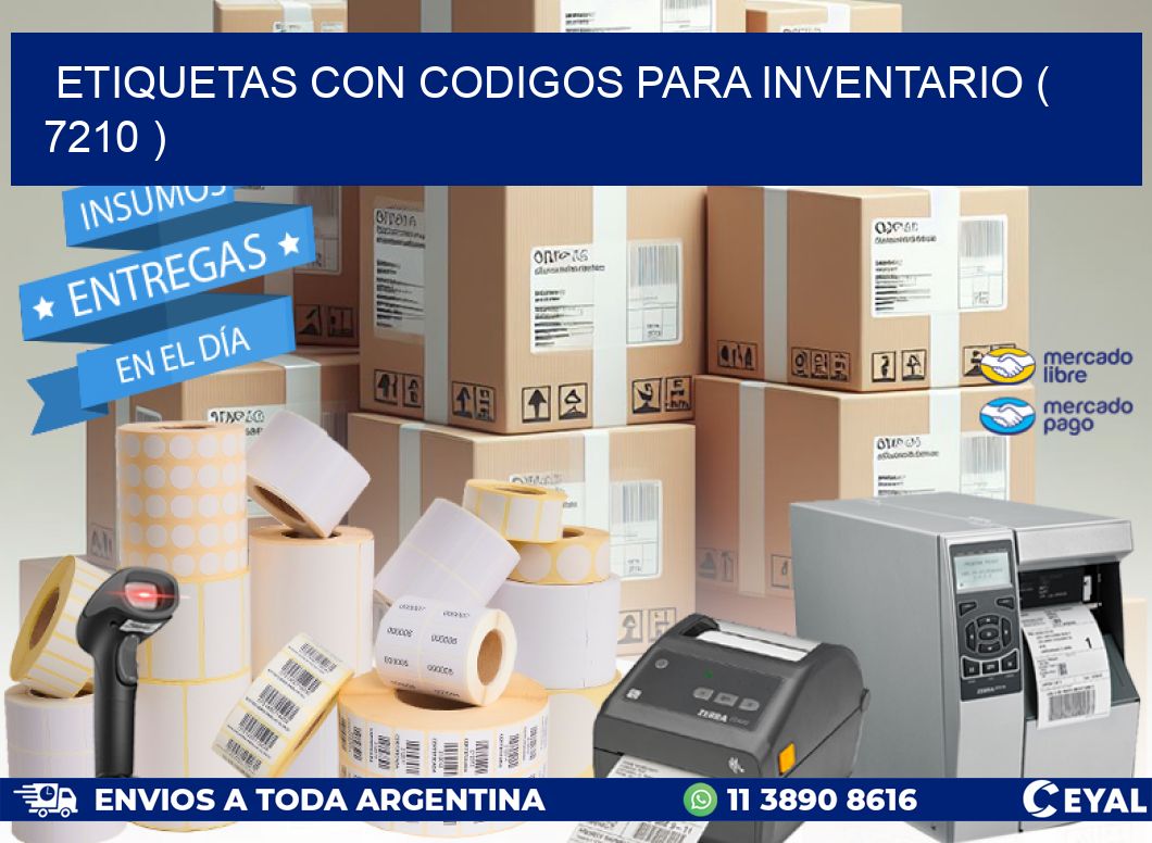 ETIQUETAS CON CODIGOS PARA INVENTARIO ( 7210 )