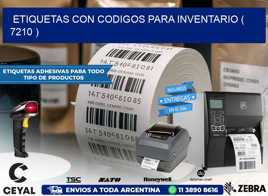 ETIQUETAS CON CODIGOS PARA INVENTARIO ( 7210 )