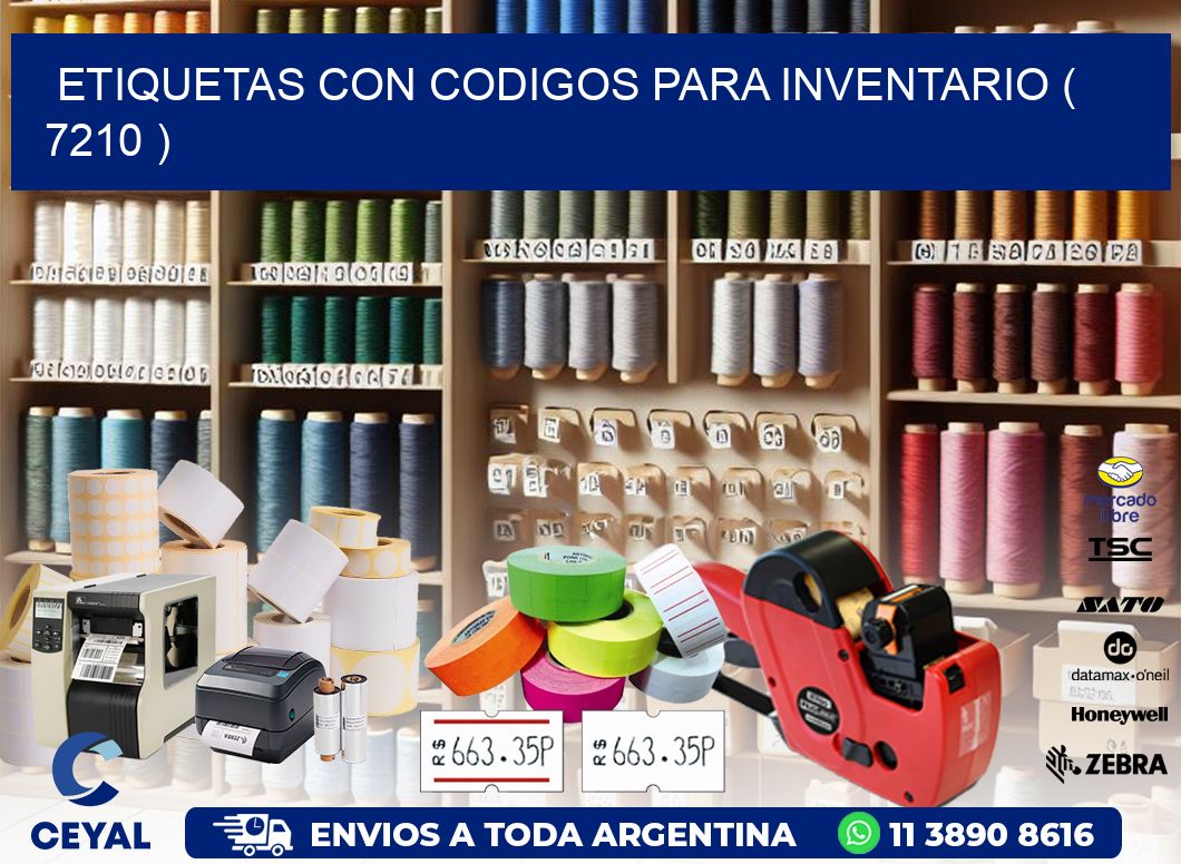 ETIQUETAS CON CODIGOS PARA INVENTARIO ( 7210 )