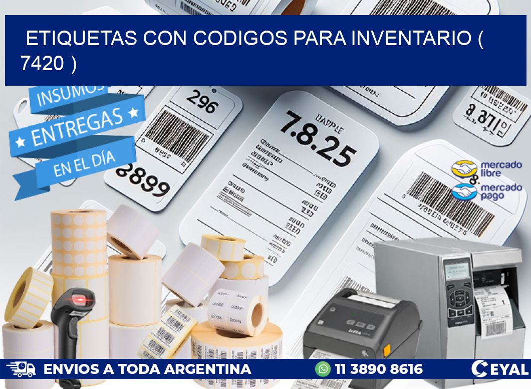 ETIQUETAS CON CODIGOS PARA INVENTARIO ( 7420 )