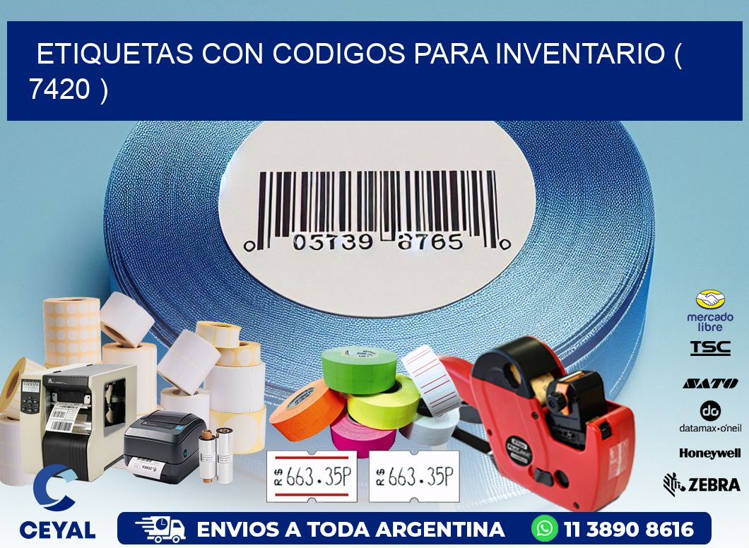 ETIQUETAS CON CODIGOS PARA INVENTARIO ( 7420 )