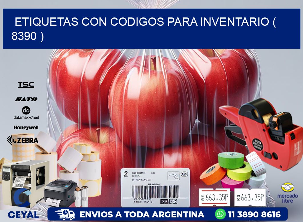 ETIQUETAS CON CODIGOS PARA INVENTARIO ( 8390 )