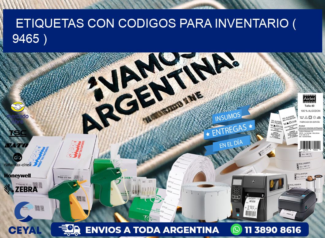 ETIQUETAS CON CODIGOS PARA INVENTARIO ( 9465 )