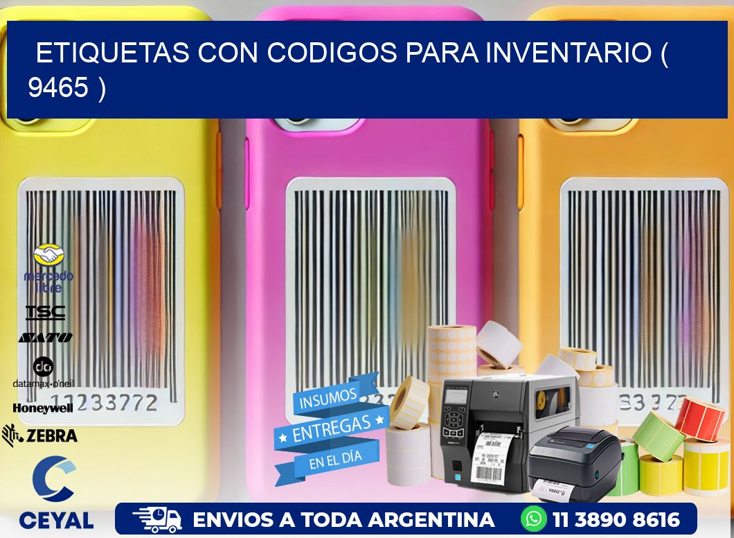 ETIQUETAS CON CODIGOS PARA INVENTARIO ( 9465 )