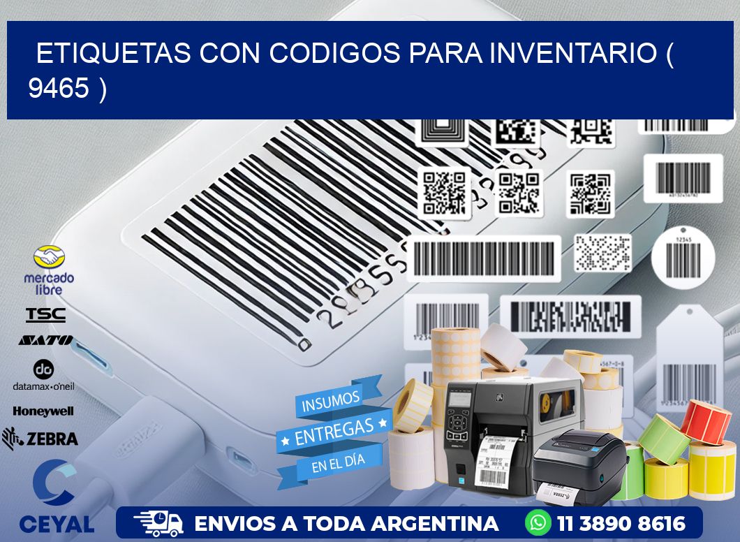 ETIQUETAS CON CODIGOS PARA INVENTARIO ( 9465 )