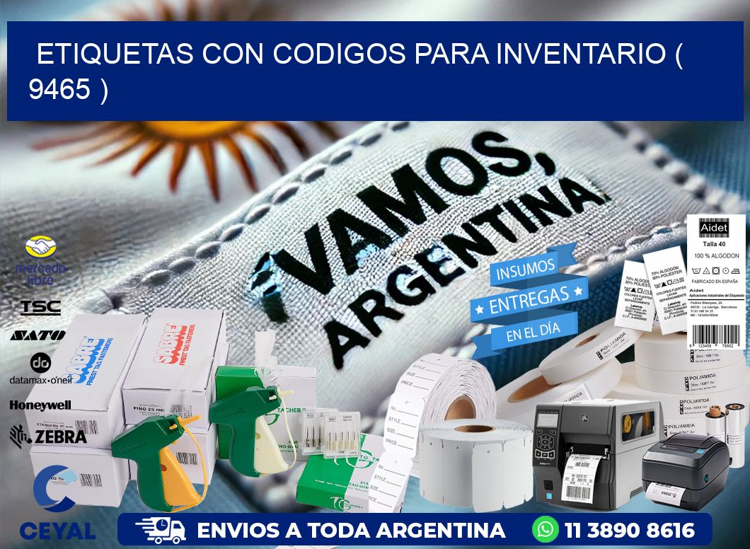 ETIQUETAS CON CODIGOS PARA INVENTARIO ( 9465 )