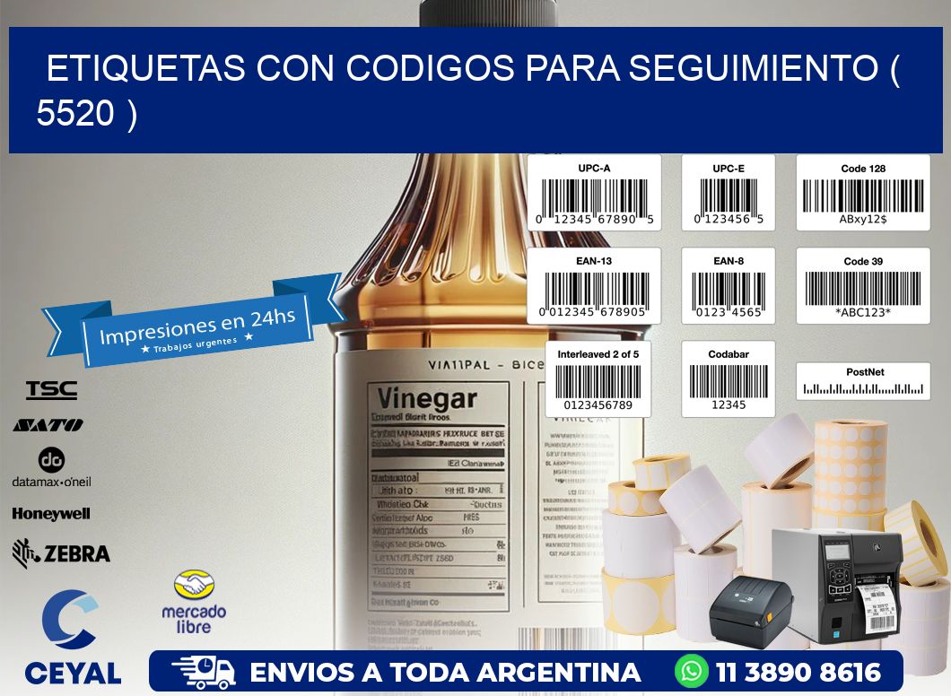 ETIQUETAS CON CODIGOS PARA SEGUIMIENTO ( 5520 )