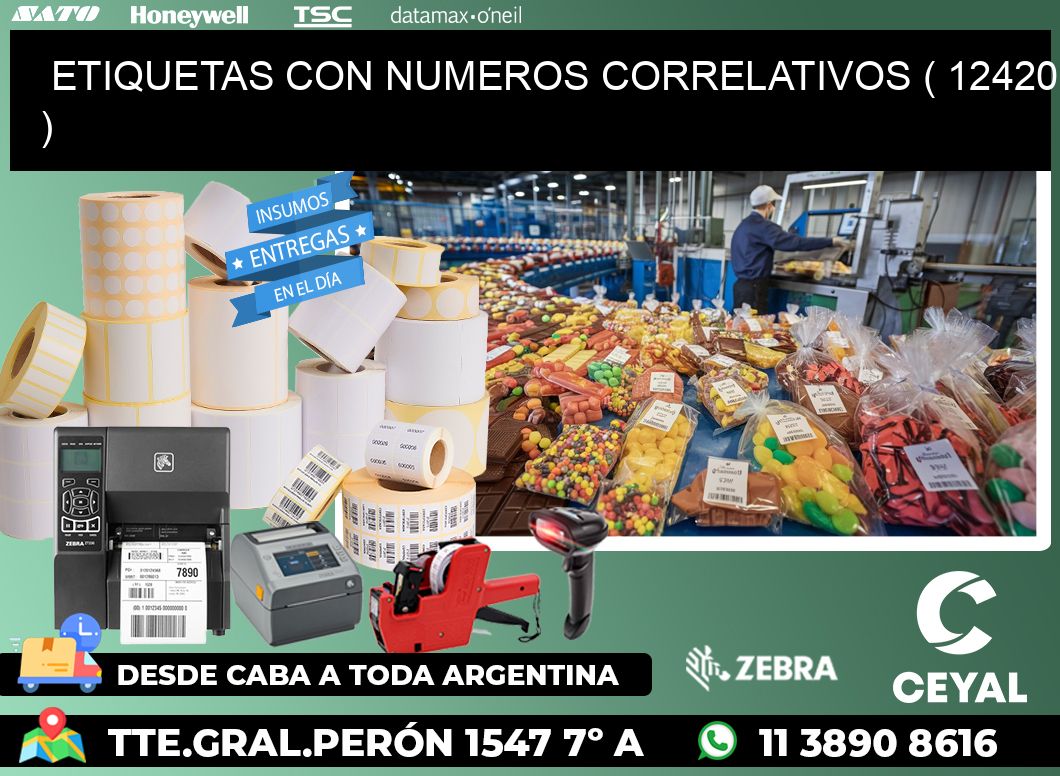 ETIQUETAS CON NUMEROS CORRELATIVOS ( 12420 )