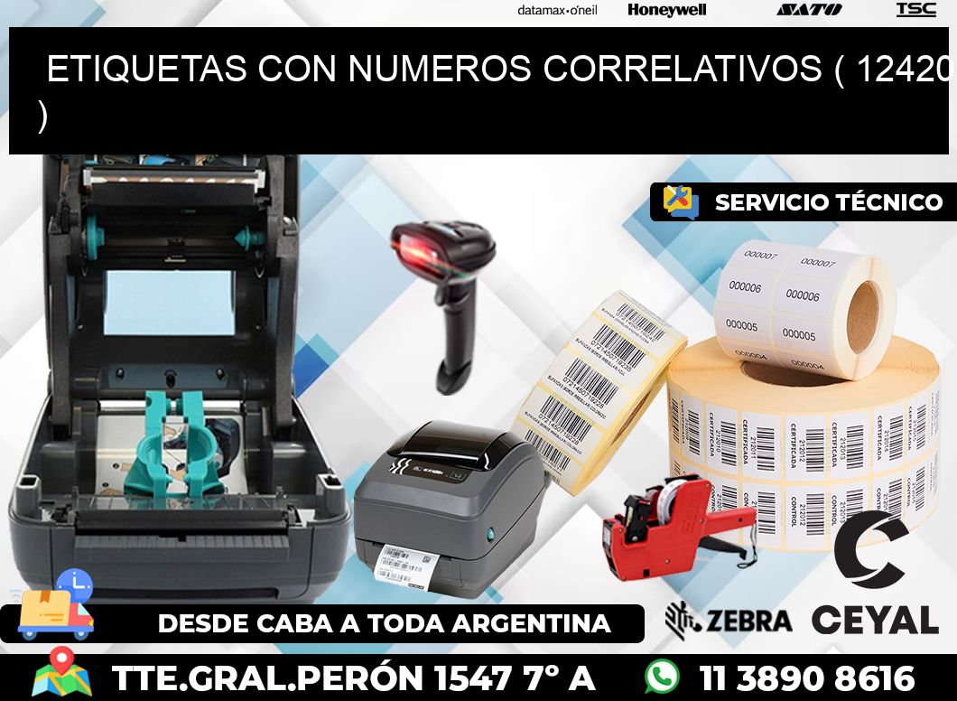 ETIQUETAS CON NUMEROS CORRELATIVOS ( 12420 )