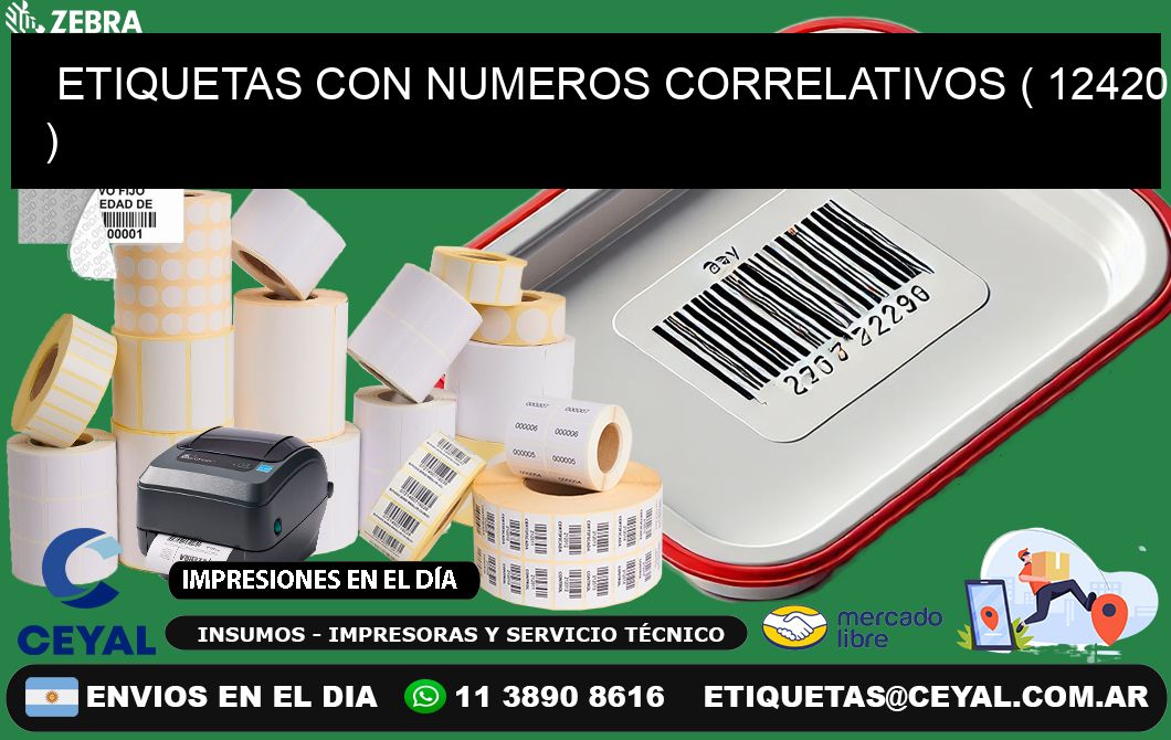 ETIQUETAS CON NUMEROS CORRELATIVOS ( 12420 )