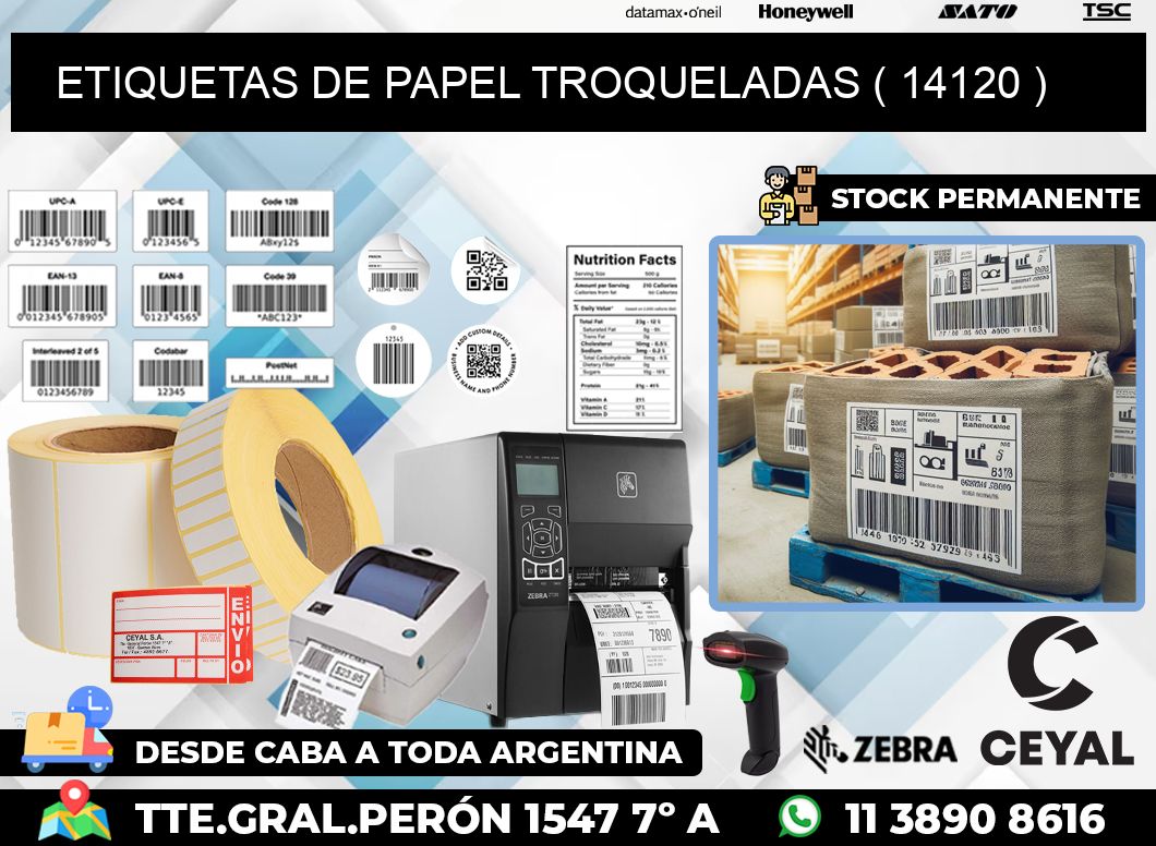 ETIQUETAS DE PAPEL TROQUELADAS ( 14120 )