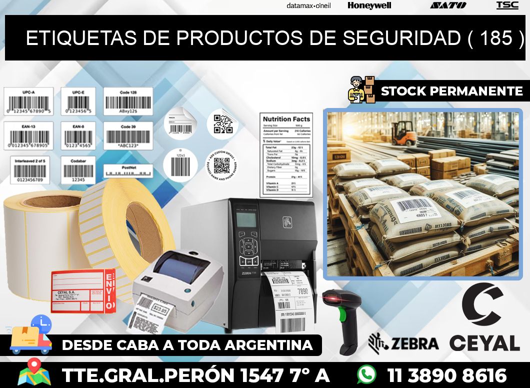 ETIQUETAS DE PRODUCTOS DE SEGURIDAD ( 185 )