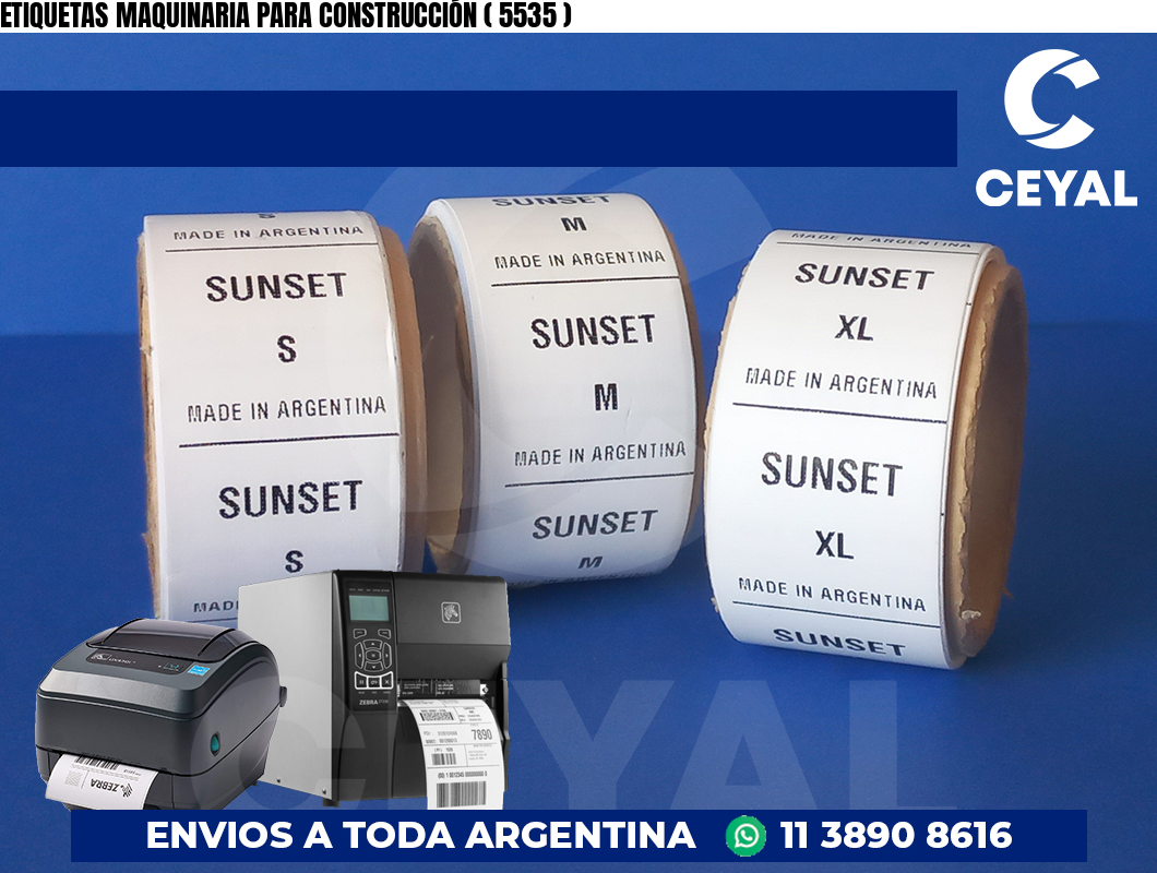 ETIQUETAS MAQUINARIA PARA CONSTRUCCIÓN ( 5535 )