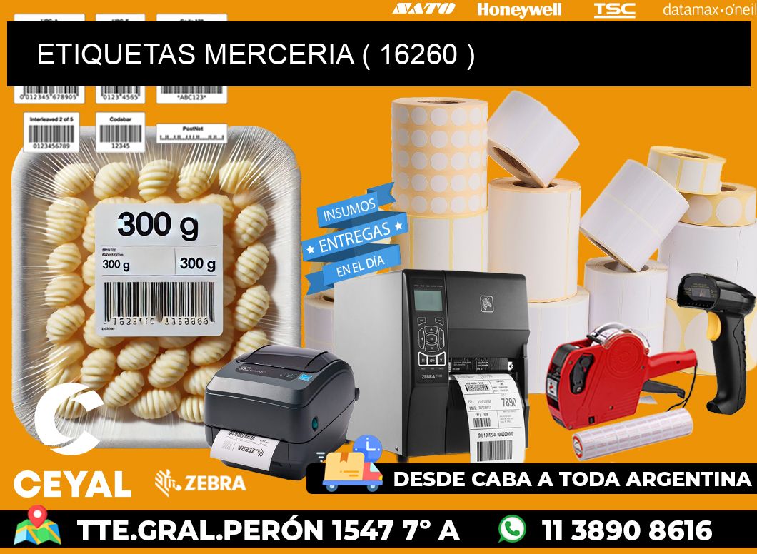 ETIQUETAS MERCERIA ( 16260 )