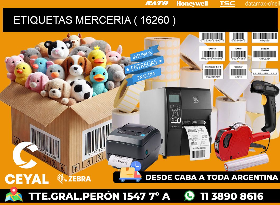 ETIQUETAS MERCERIA ( 16260 )