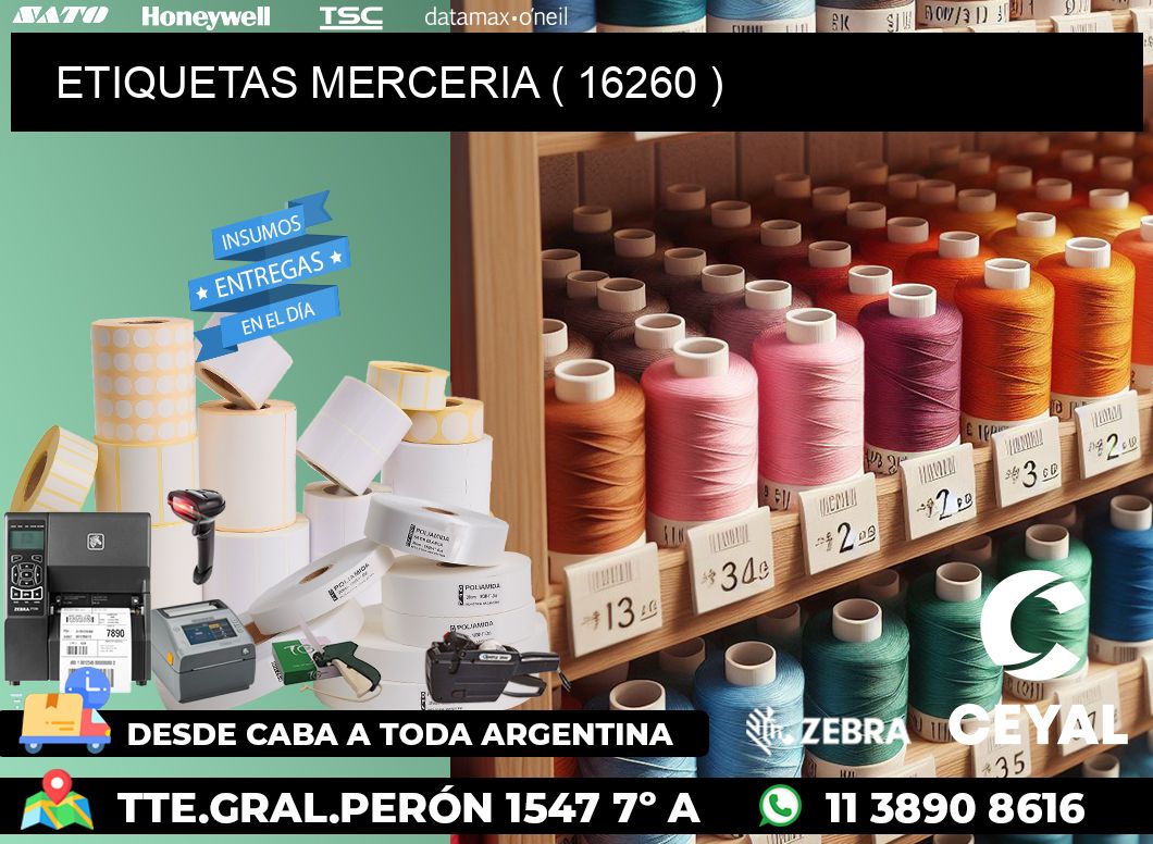ETIQUETAS MERCERIA ( 16260 )