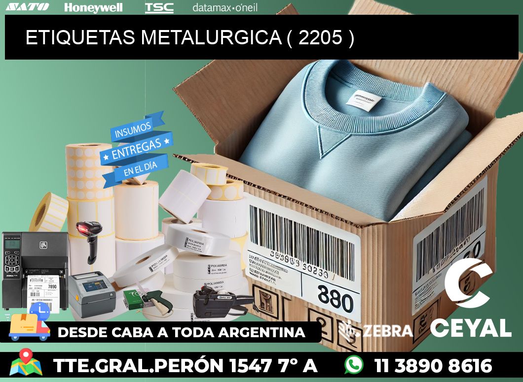 ETIQUETAS METALURGICA ( 2205 )