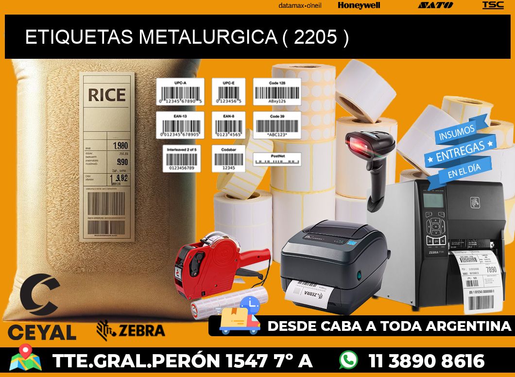 ETIQUETAS METALURGICA ( 2205 )