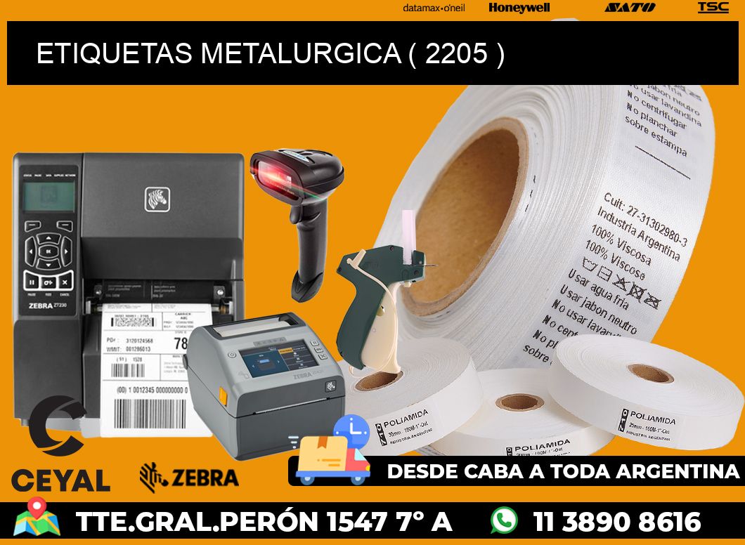 ETIQUETAS METALURGICA ( 2205 )