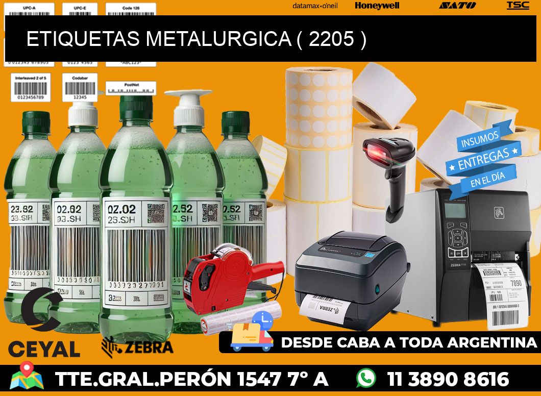 ETIQUETAS METALURGICA ( 2205 )