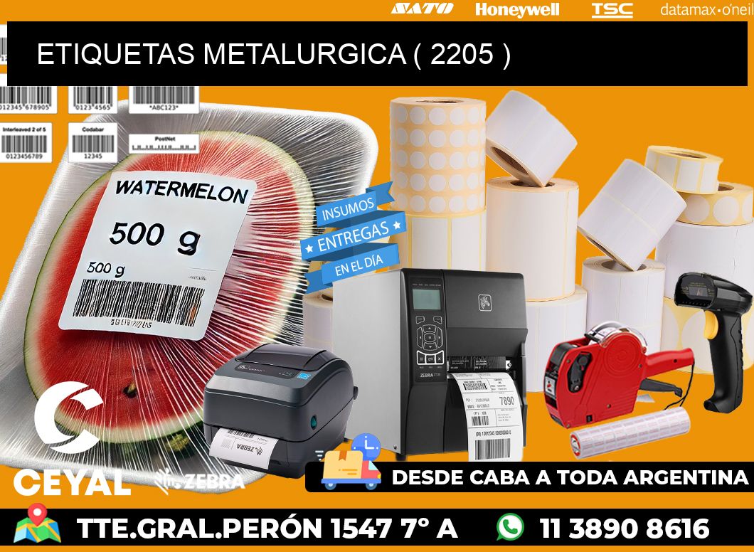 ETIQUETAS METALURGICA ( 2205 )