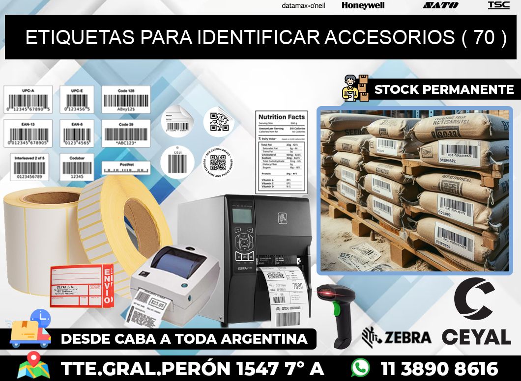 ETIQUETAS PARA IDENTIFICAR ACCESORIOS ( 70 )