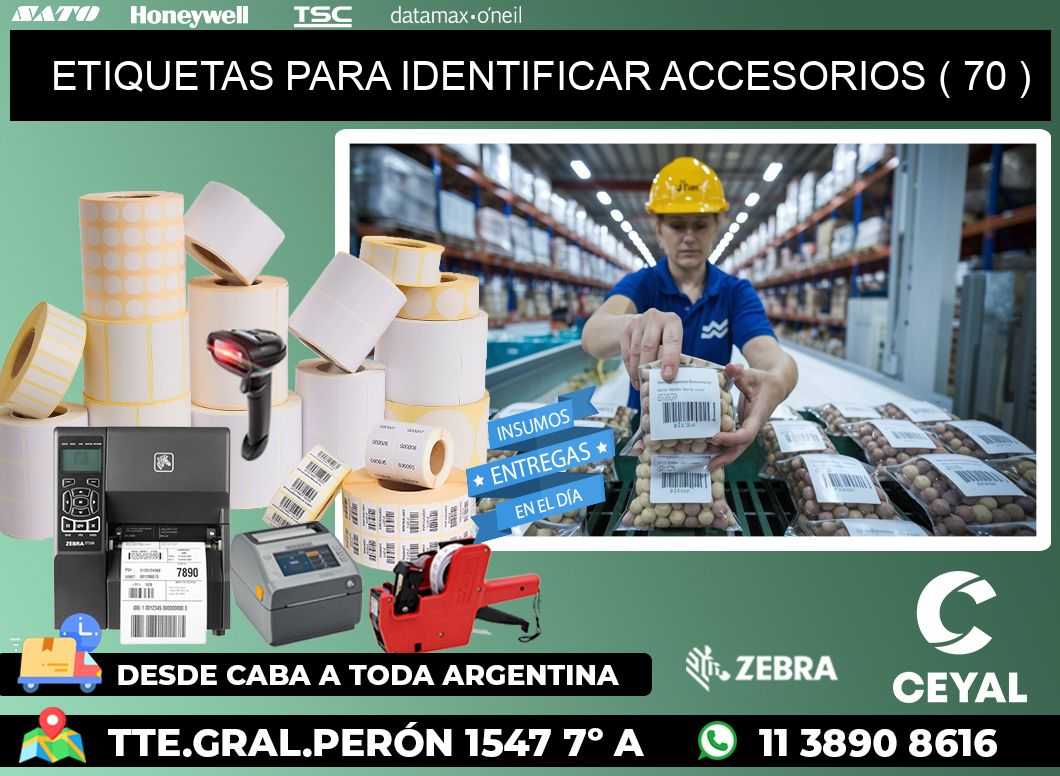 ETIQUETAS PARA IDENTIFICAR ACCESORIOS ( 70 )