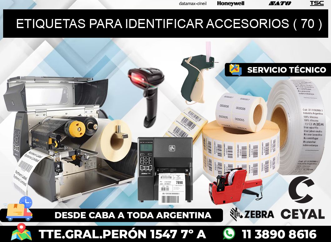 ETIQUETAS PARA IDENTIFICAR ACCESORIOS ( 70 )