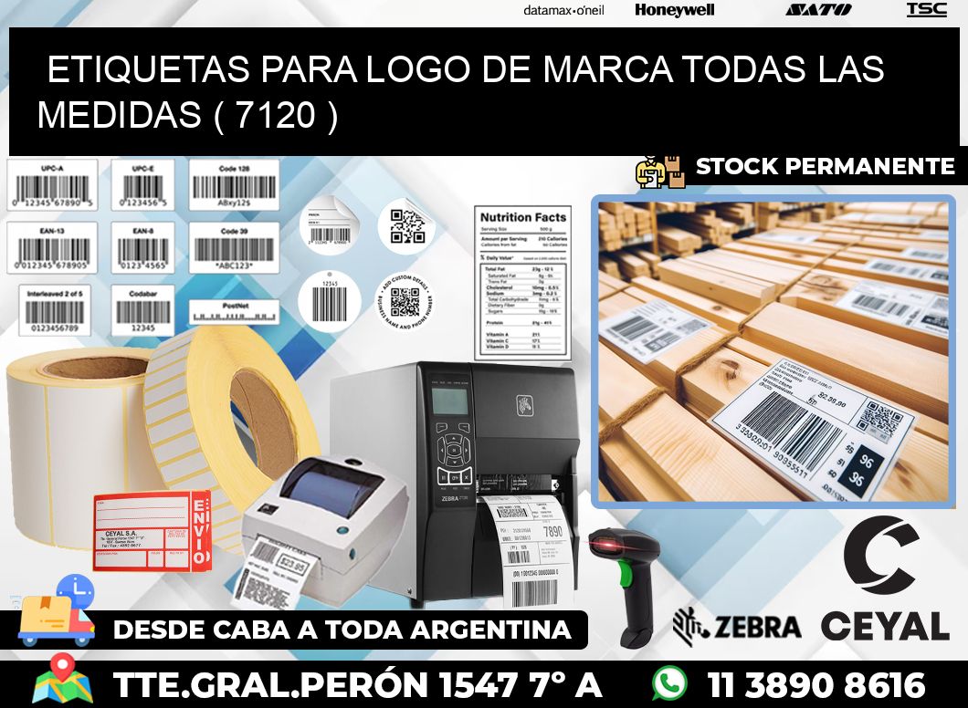 ETIQUETAS PARA LOGO DE MARCA TODAS LAS MEDIDAS ( 7120 )