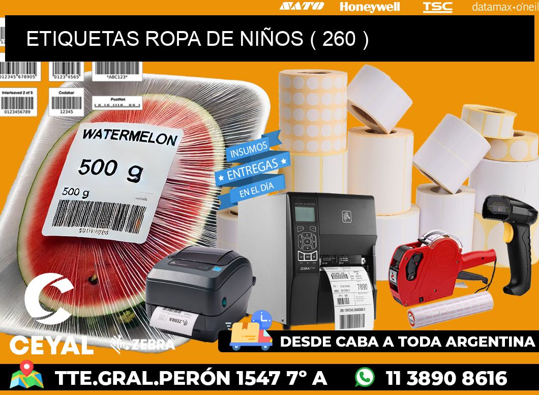 ETIQUETAS ROPA DE NIÑOS ( 260 )