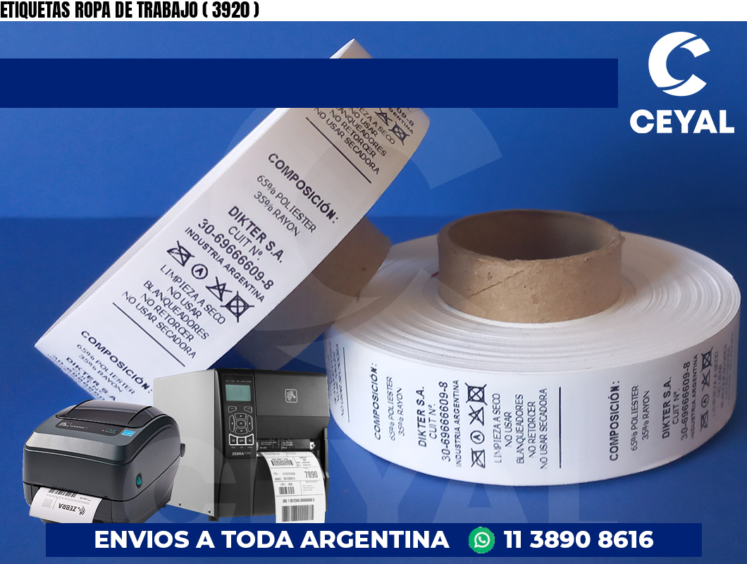 ETIQUETAS ROPA DE TRABAJO ( 3920 )