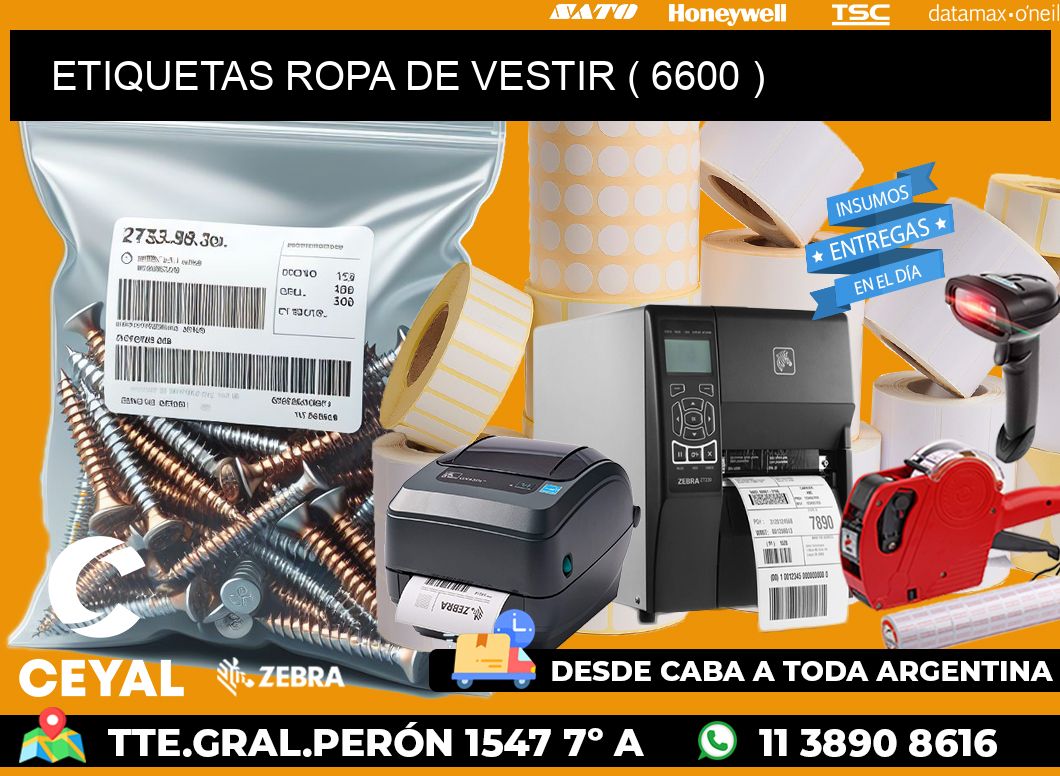 ETIQUETAS ROPA DE VESTIR ( 6600 )