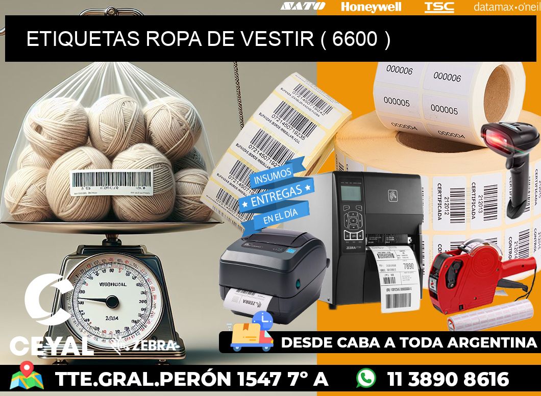 ETIQUETAS ROPA DE VESTIR ( 6600 )