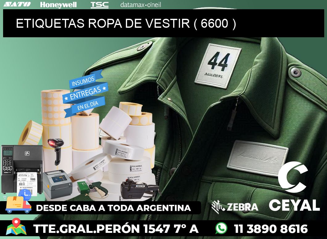 ETIQUETAS ROPA DE VESTIR ( 6600 )