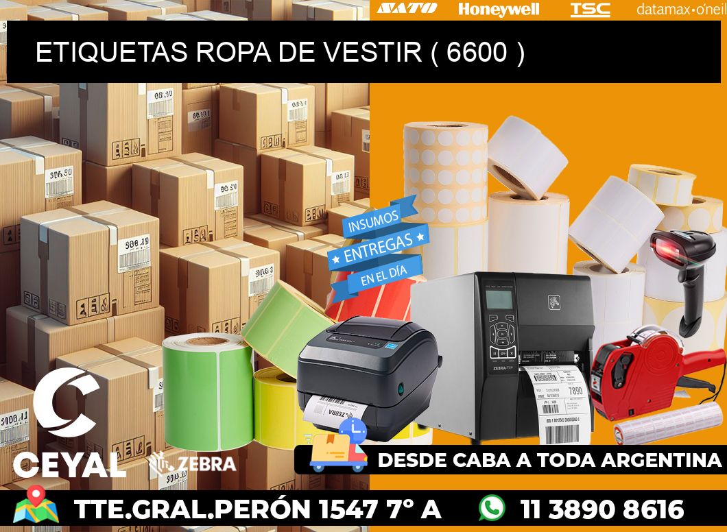 ETIQUETAS ROPA DE VESTIR ( 6600 )