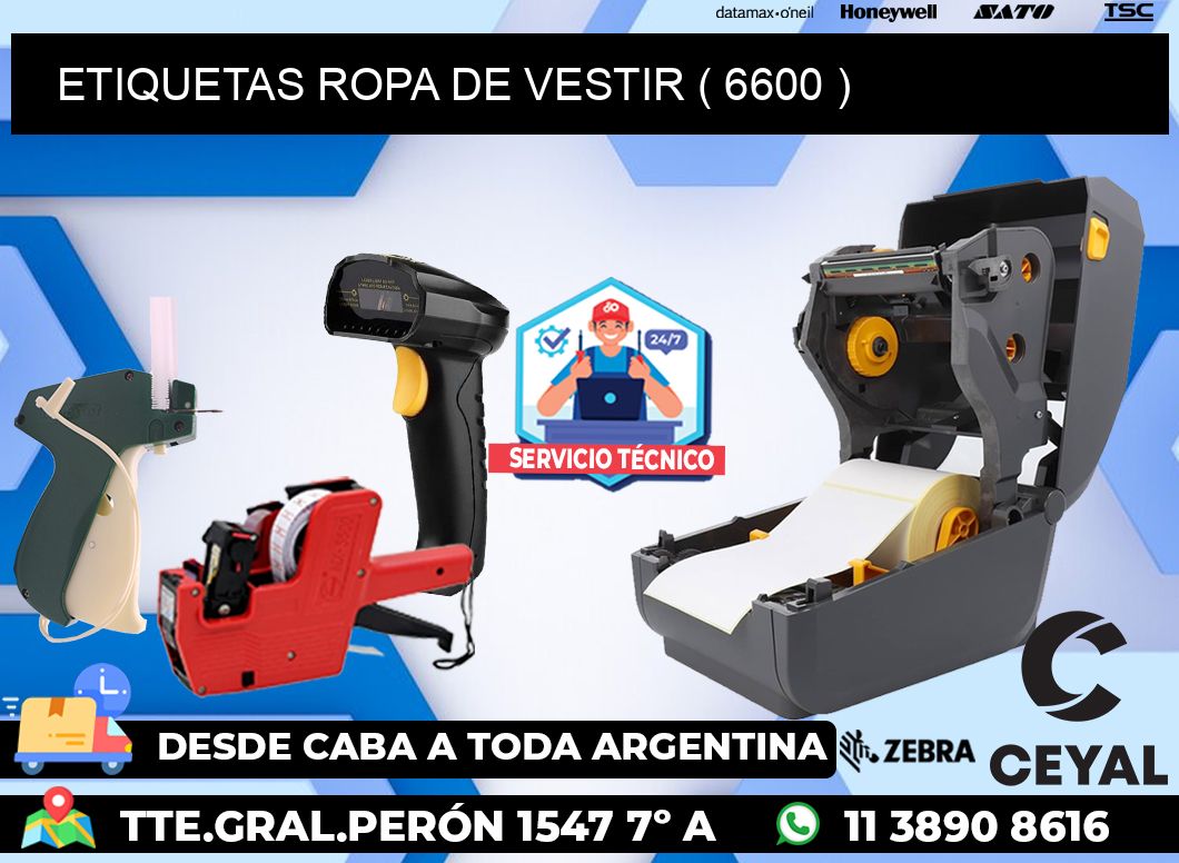 ETIQUETAS ROPA DE VESTIR ( 6600 )